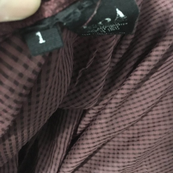 LOA Women's High Neck Tiered Layered Ruffle Mini Dress Size 1/ Small Brown - Picture 7 of 11